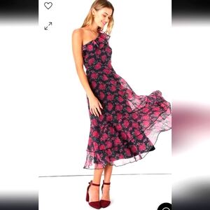 Floral One-Shoulder Dress